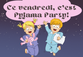Pink Yellow Illustration Pajama Party Poster Pink Yellow Illustration Pajama Party Poster